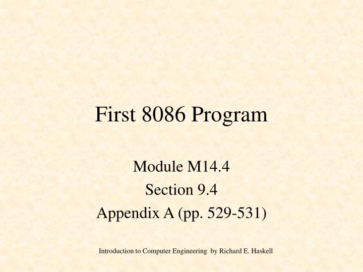 first 8086 program