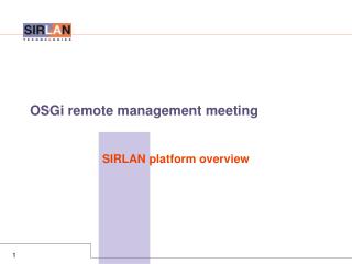 OSGi remote management meeting