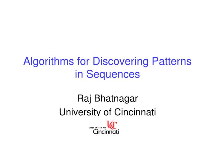 algorithms for discovering patterns in sequences