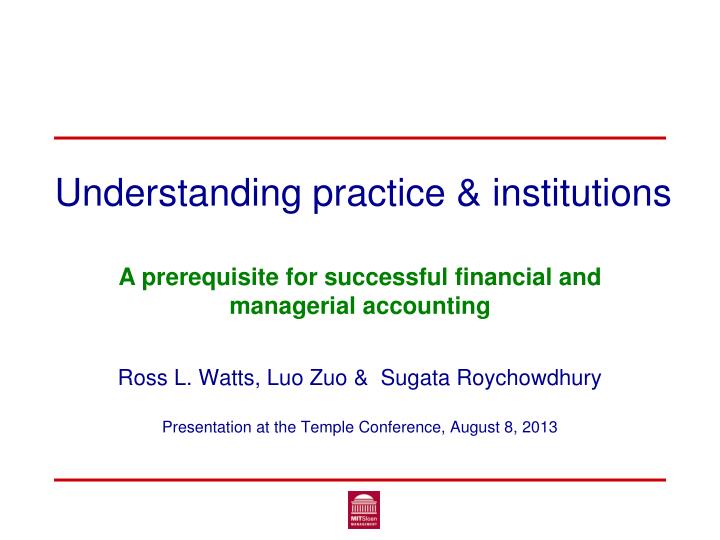 understanding practice institutions
