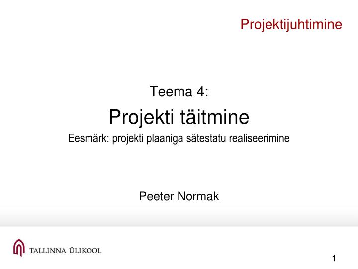 projektijuhtimine