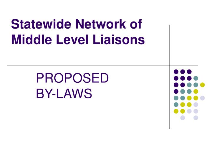 statewide network of middle level liaisons