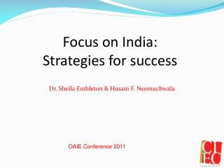 Focus on India: Strategies for success