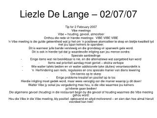 Liezle De Lange – 02/07/07