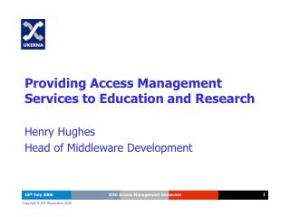 Providing Access Management Services to Education and Research