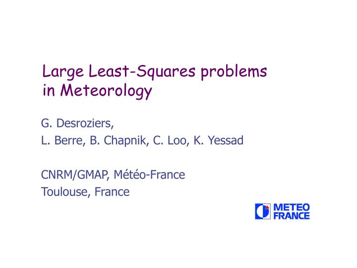 large least squares problems in meteorology