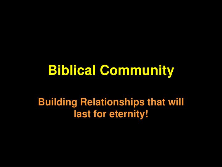 biblical community