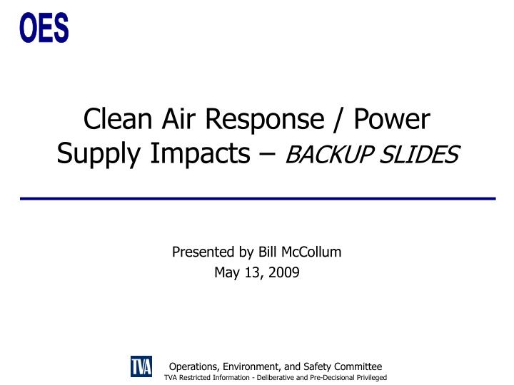 clean air response power supply impacts backup slides