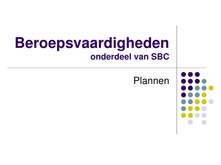 beroepsvaardigheden onderdeel van sbc