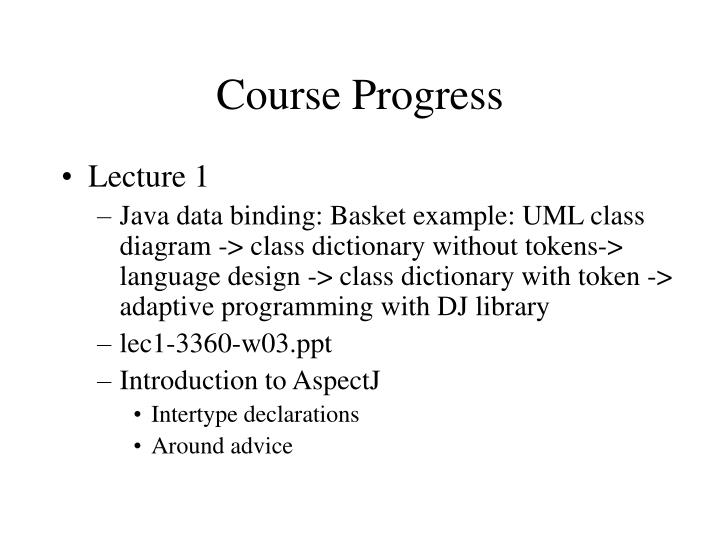 course progress