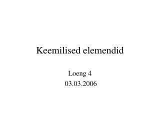 keemilised elemendid