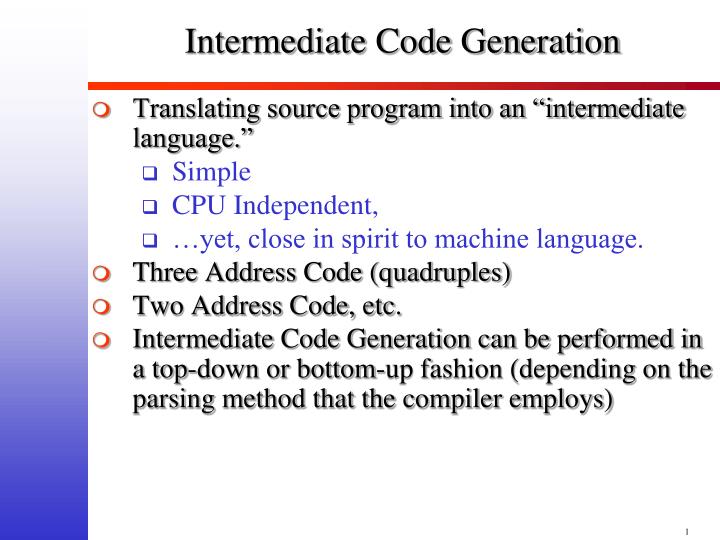 intermediate code generation