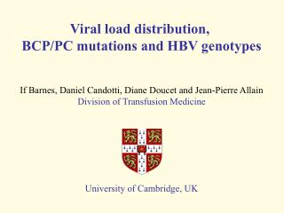 Viral load distribution, BCP/PC mutations and HBV genotypes