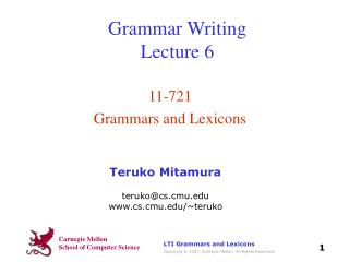 Grammar Writing Lecture 6