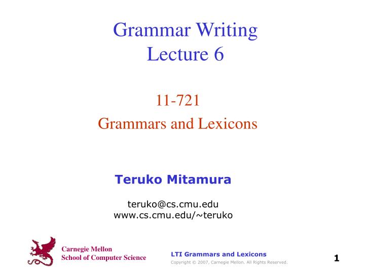 grammar writing lecture 6