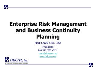 enterprise risk management and business continuity planning