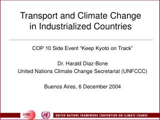 Transport and Climate Change in Industrialized Countries