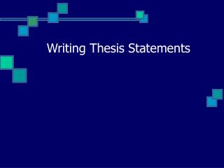 Writing Thesis Statements