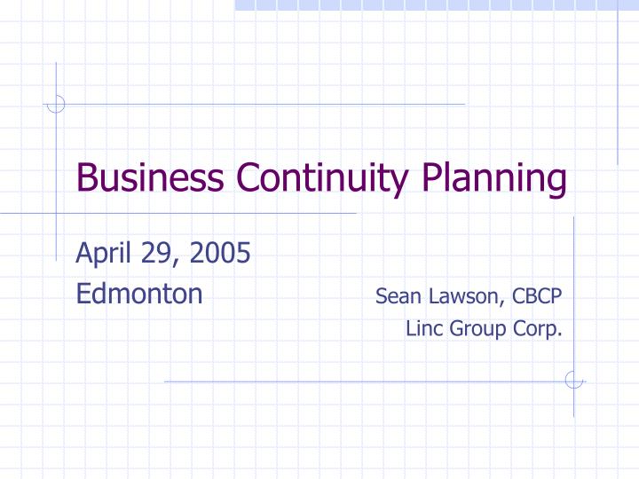 business continuity planning