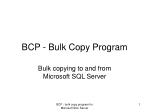 BCP - Bulk Copy Program - slide 1