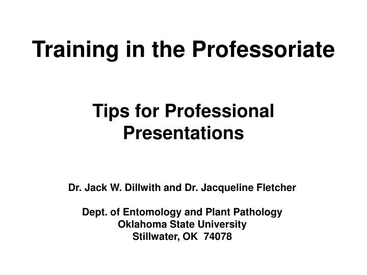 training in the professoriate