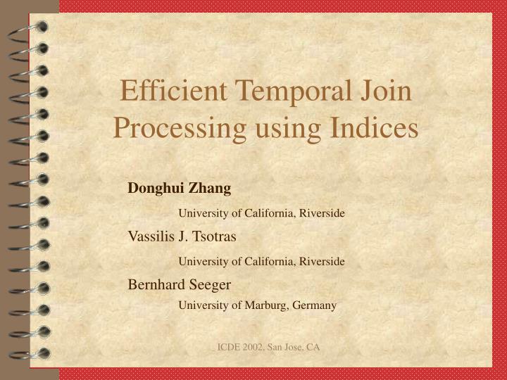 efficient temporal join processing using indices