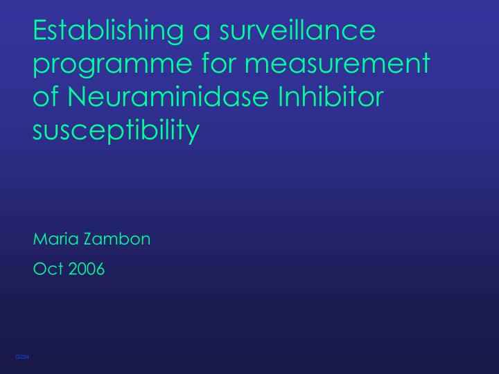 establishing a surveillance programme for measurement of neuraminidase inhibitor susceptibility