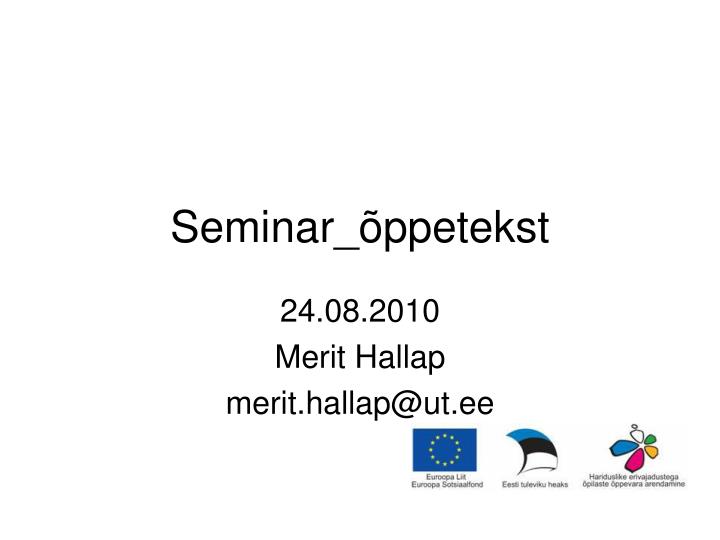 seminar ppetekst