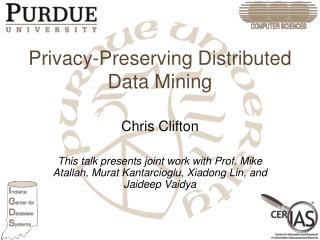 Privacy-Preserving Distributed Data Mining