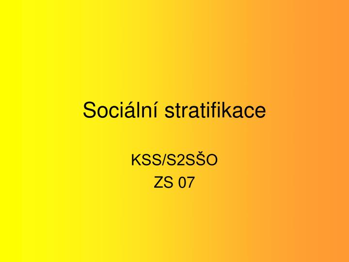 soci ln stratifikace