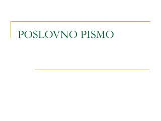 poslovno pismo