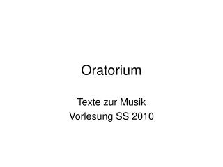 oratorium