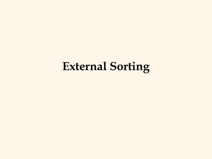 external sorting
