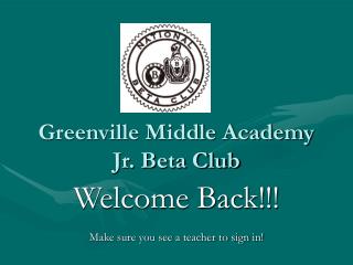 Greenville Middle Academy Jr. Beta Club