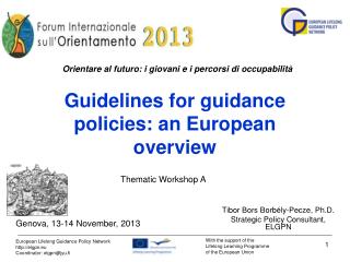 Guidelines for guidance policies: a n European overview
