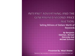 INTERNET ADVERtising and the generalised Second-price auction: