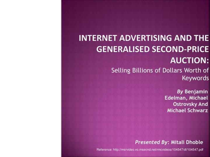 internet advertising and the generalised second price auction