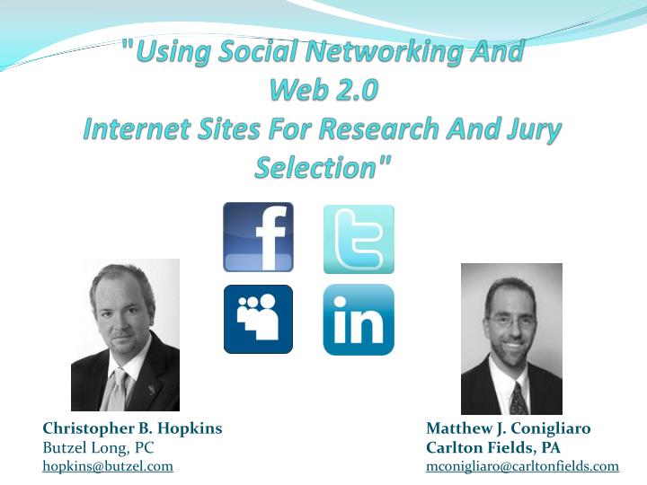 using social networking and web 2 0 internet sites for research and jury selection