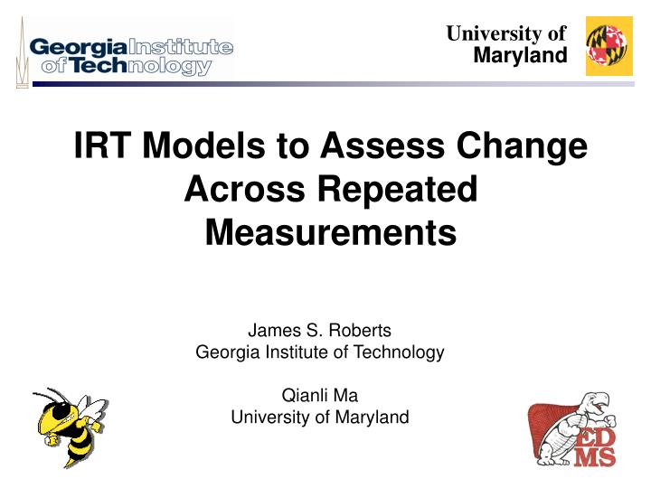 irt models to assess change across repeated measurements