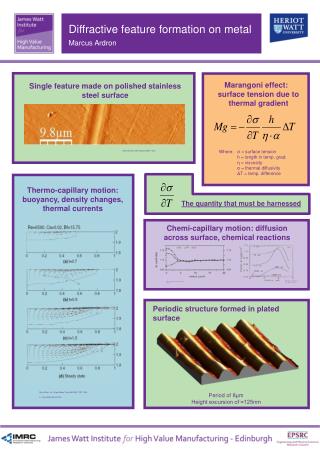 Diffractive feature formation on metal