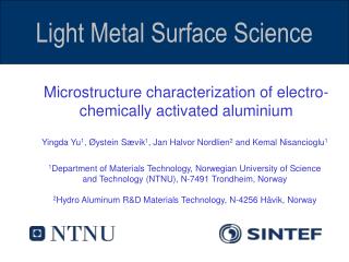 Microstructure characterization of electro-chemically activated aluminium
