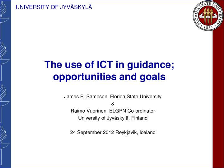 the use of ict in guidance opportunities and goals