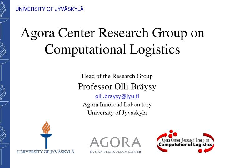 agora center research group on computational logistics