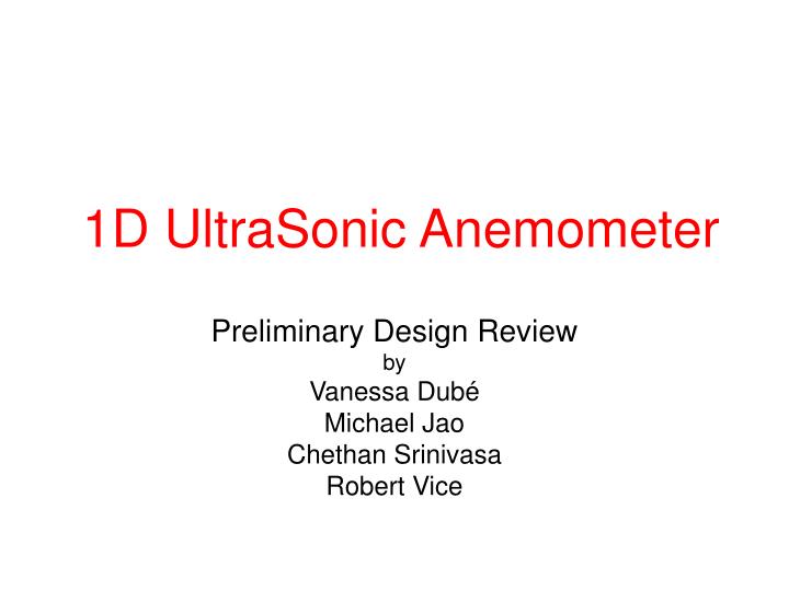 1d ultrasonic anemometer