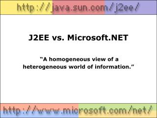 J2EE vs. Microsoft.NET