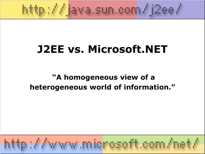 j2ee vs microsoft net