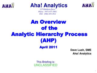 An Overview of the Analytic Hierarchy Process (AHP) April 2011