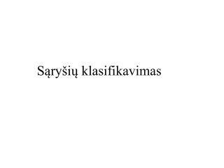 s ry i klasifikavimas