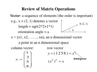 Review of Matrix Operations