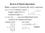 Review of Matrix Operations